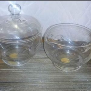 Princess House Crystal 3 Pc. Sugar & Creamer Set